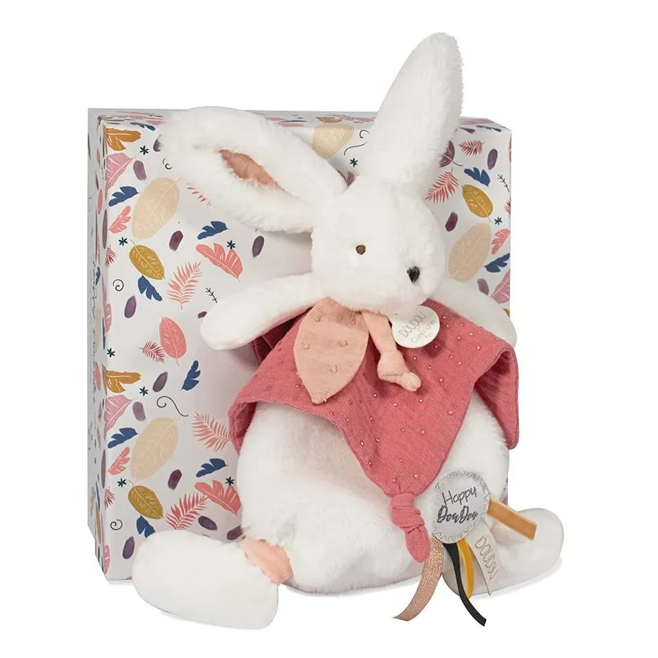 doudou-et-compagnie-happy-doudou-dc3741-doudou-plat-lapin-terracotta image 1