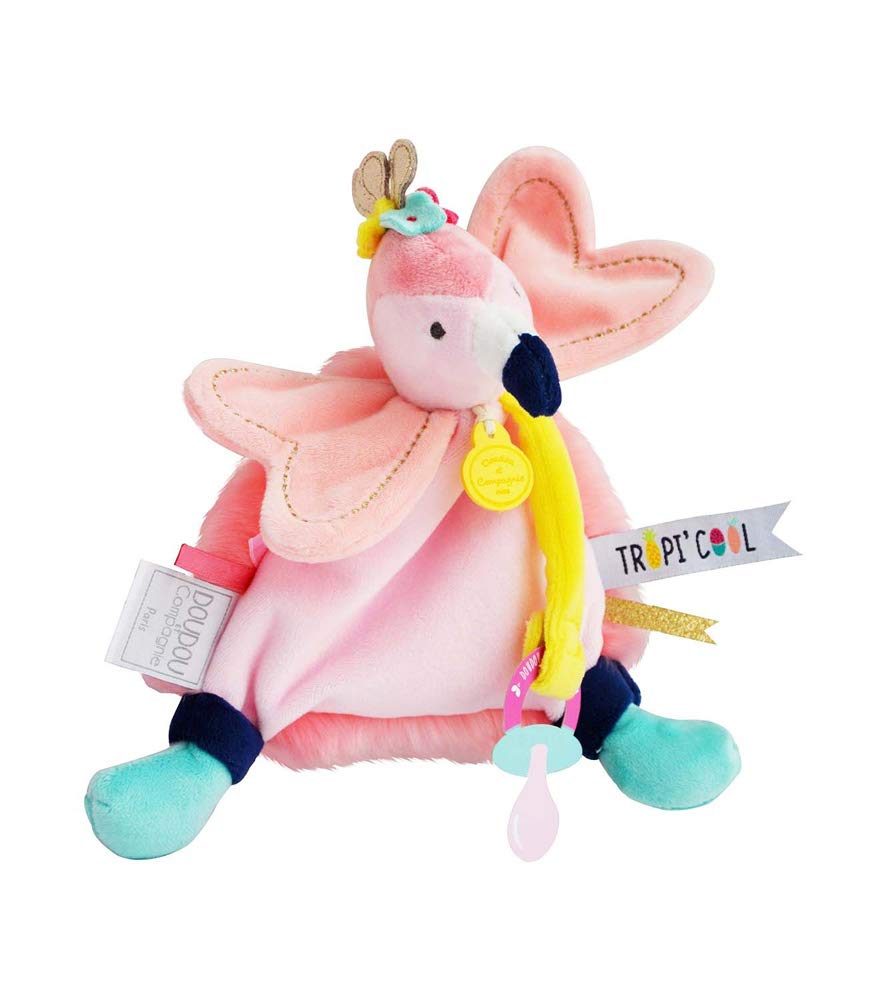 doudou-et-compagnie-attache-sucette-flamant-rose-20-cm-tropi-cool image 5