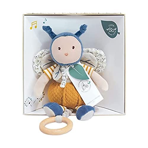 doudou-et-compagnie-coton-bio-pollen-abeille-musical-30-cm-dc3851 image 5