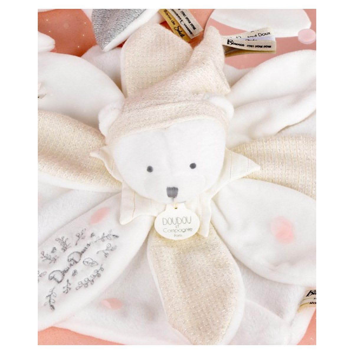 doudou-et-compagnie-iconiques-collector-ours-blanc-fleur-dc4342 image 2