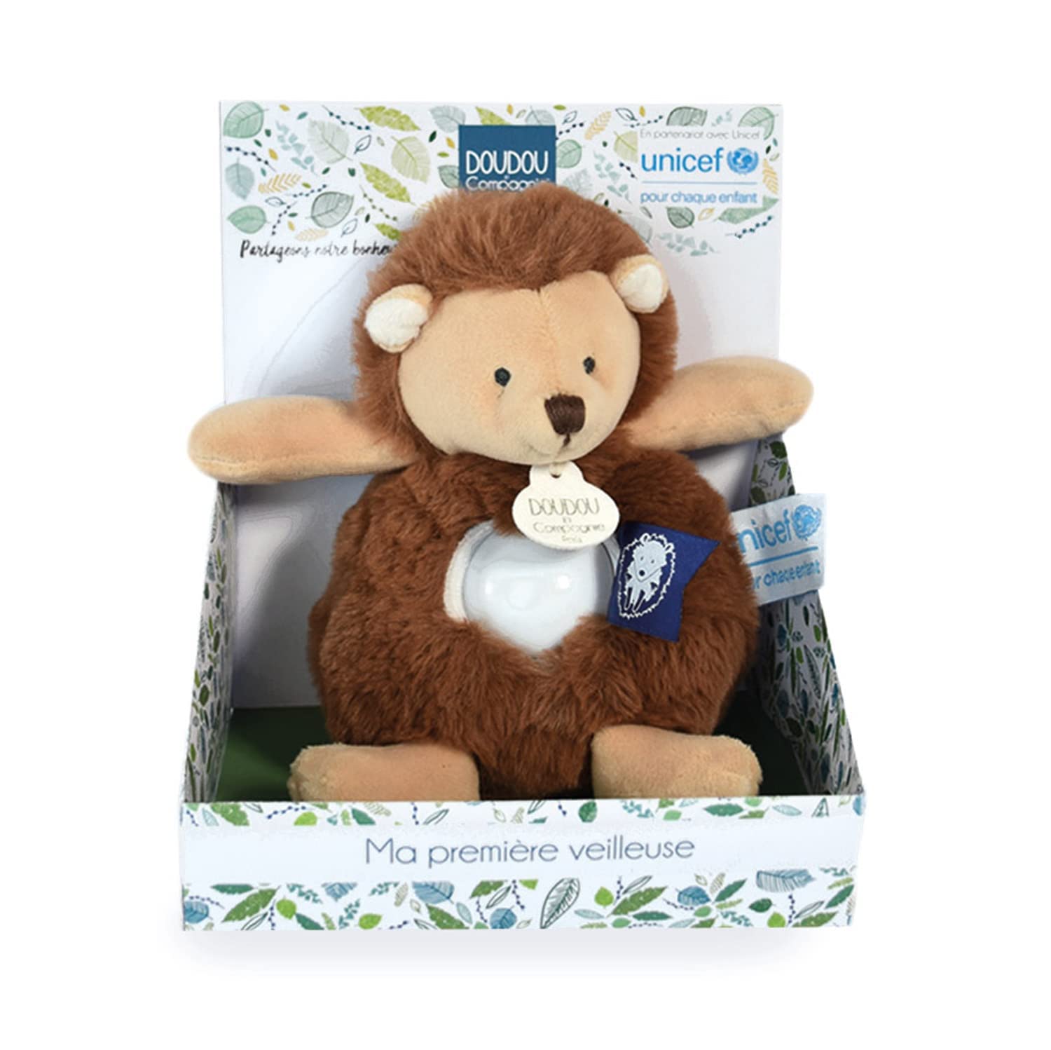 doudou-et-compagnie-veilleuses-unicef-peluche-h-risson-marron image 1