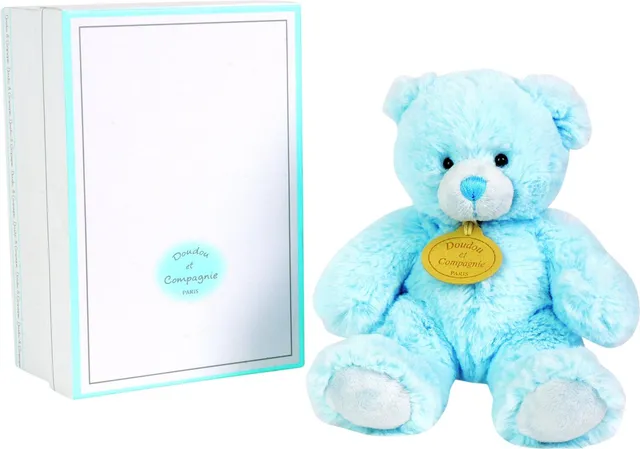 doudou-et-compagnie-peluche-musicale-ours-bonbon-bleu-15-cm image 1