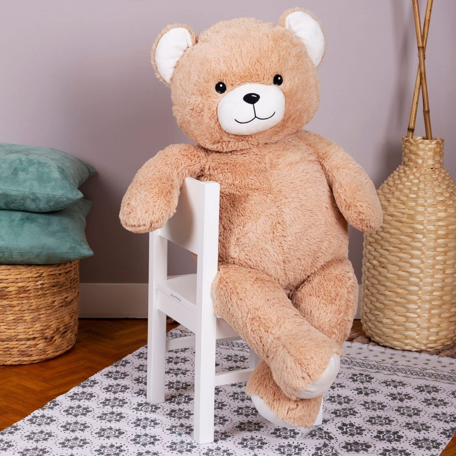 pioupiou-merveilles-gaston-peluche-g-ante-ours-beige-120-cm image 7