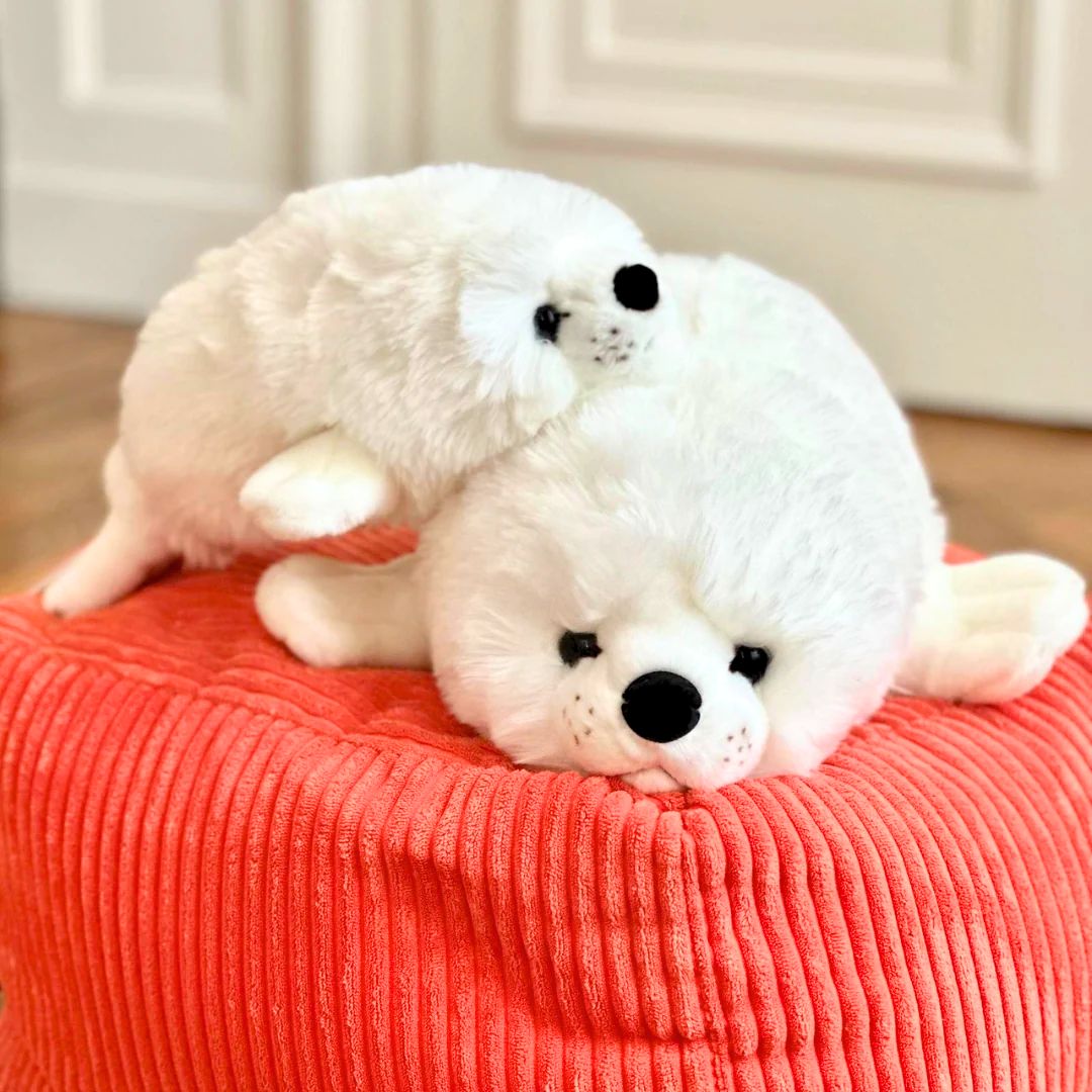 la-pelucherie-ars-ne-peluche-phoque-petit-30-cm-blanc image 2