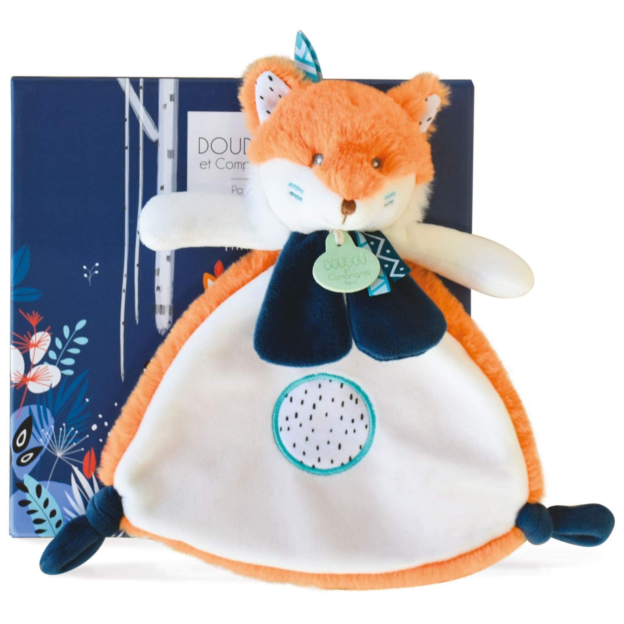 doudou-et-compagnie-tiwipi-dc3641-doudou-plat-renard-orange-23-cm image 1