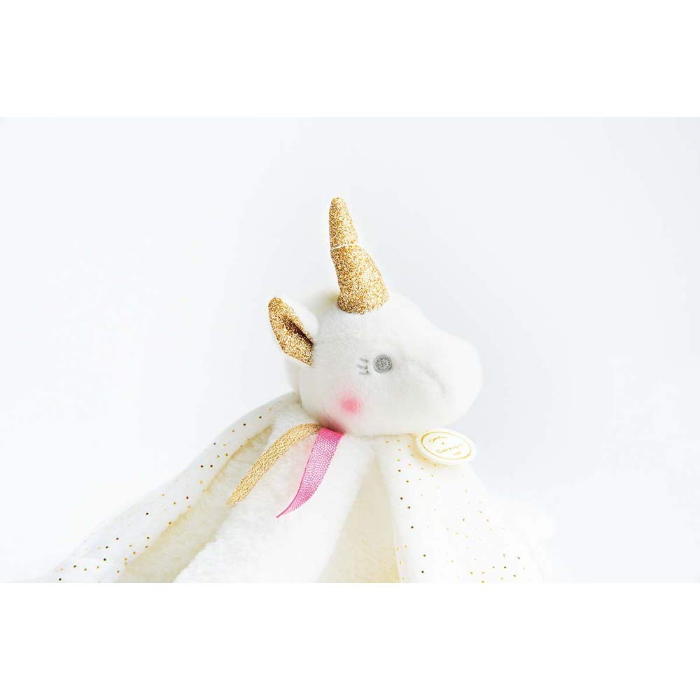 doudou-et-compagnie-lucie-la-licorne-doudou-plat-blanc-or-22-cm image 3