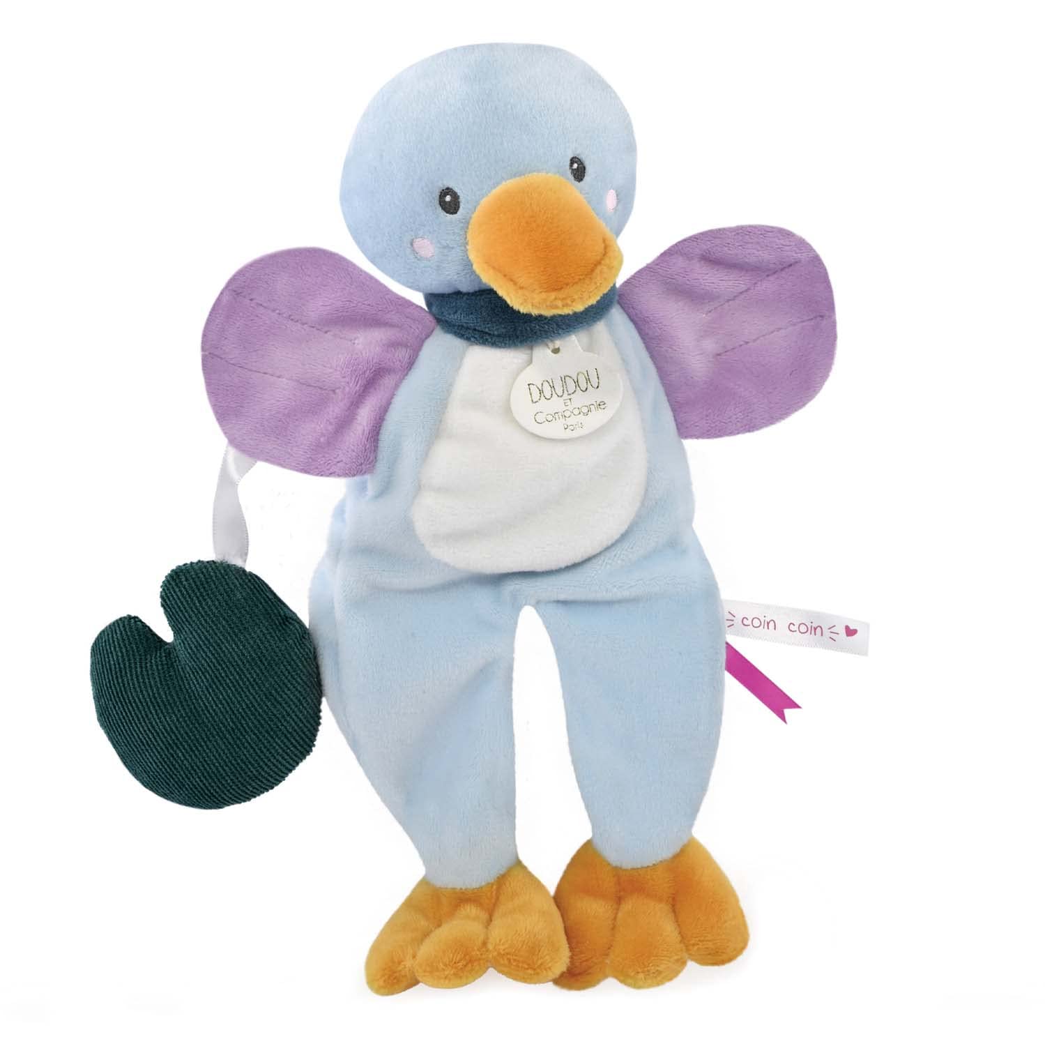 doudou-et-compagnie-coin-coin-doudou-canard-bleu-27-cm image 2