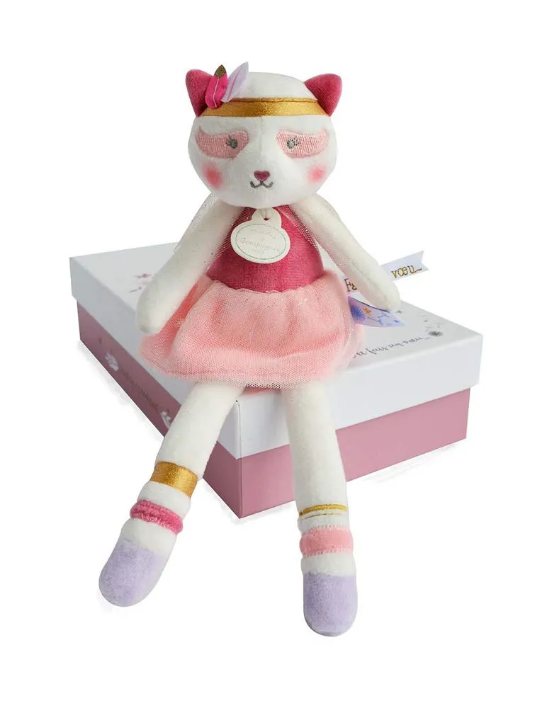 doudou-et-compagnie-fais-un-v-u-dc3396-poup-e-lapin-rose-26-cm image 1