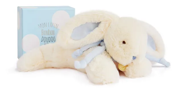 doudou-et-compagnie-lapin-bonbon-doudou-rose-30-cm-bo-te-cadeau image 1