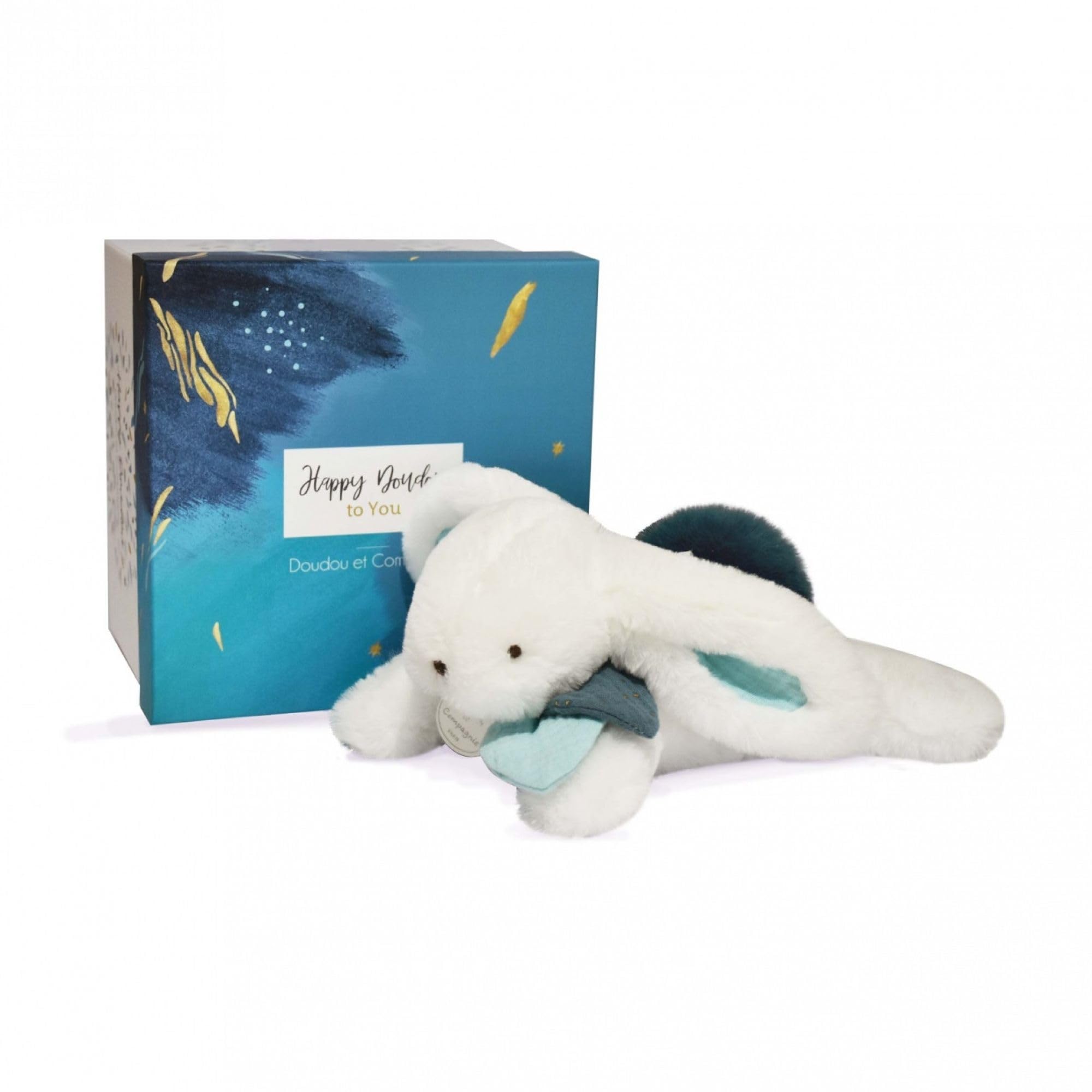 doudou-et-compagnie-happy-doudou-lapin-beige-pompon-naturel image 6