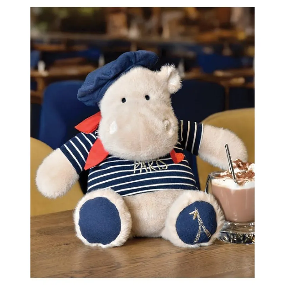 doudou-et-compagnie-amour-de-france-sp4291-peluche-hippopotame-28-cm image 1