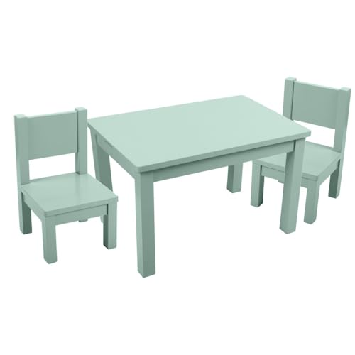 pioupiou-merveilles-table-2-chaises-bois-vert-sauge-1-4-ans image 8