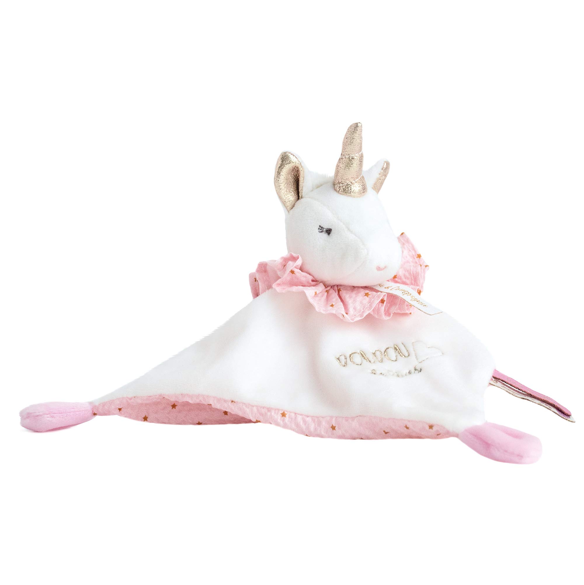 doudou-et-compagnie-attrape-r-ves-licorne-doudou-rose-blanc image 2