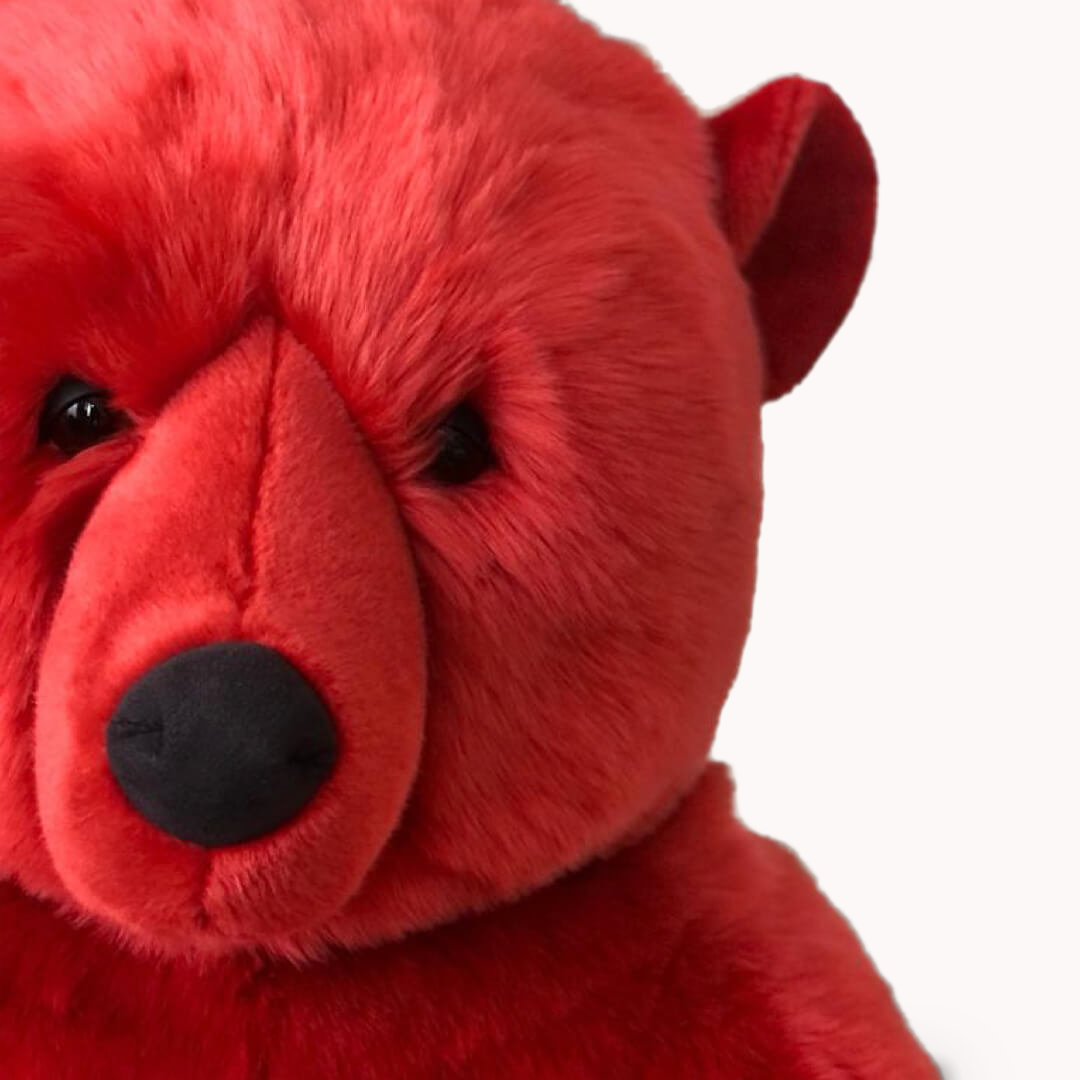 la-pelucherie-ours-jules-rouge-peluche-petit-35-cm-rouge image 1