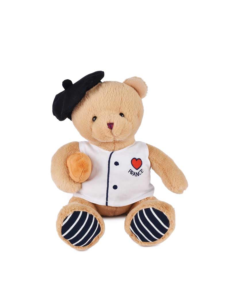 doudou-et-compagnie-amour-de-france-sp4512-ours-boulanger-peluche-25-cm image 1