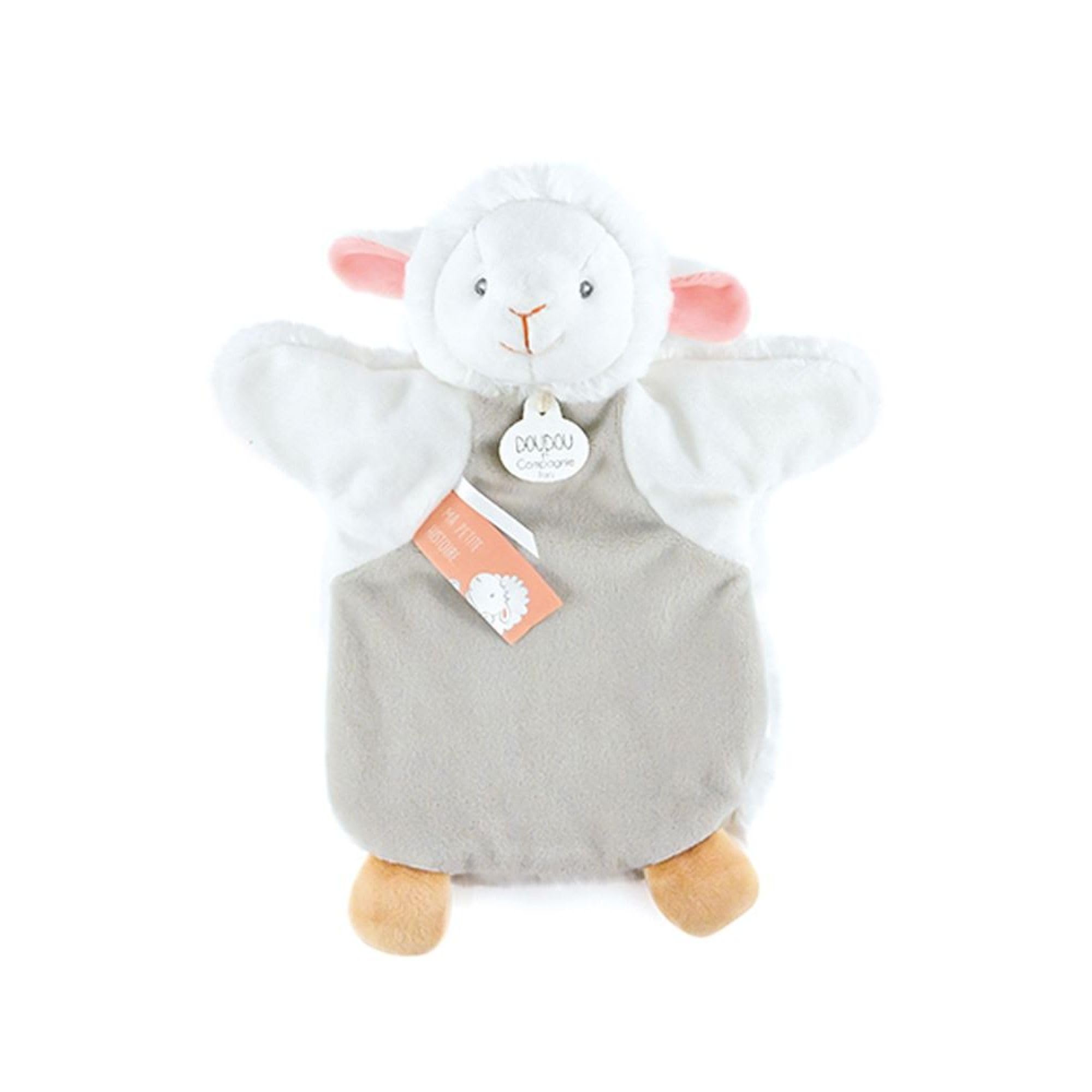 doudou-et-compagnie-marionnette-agneau-blanc-dc4007-peluche image 1