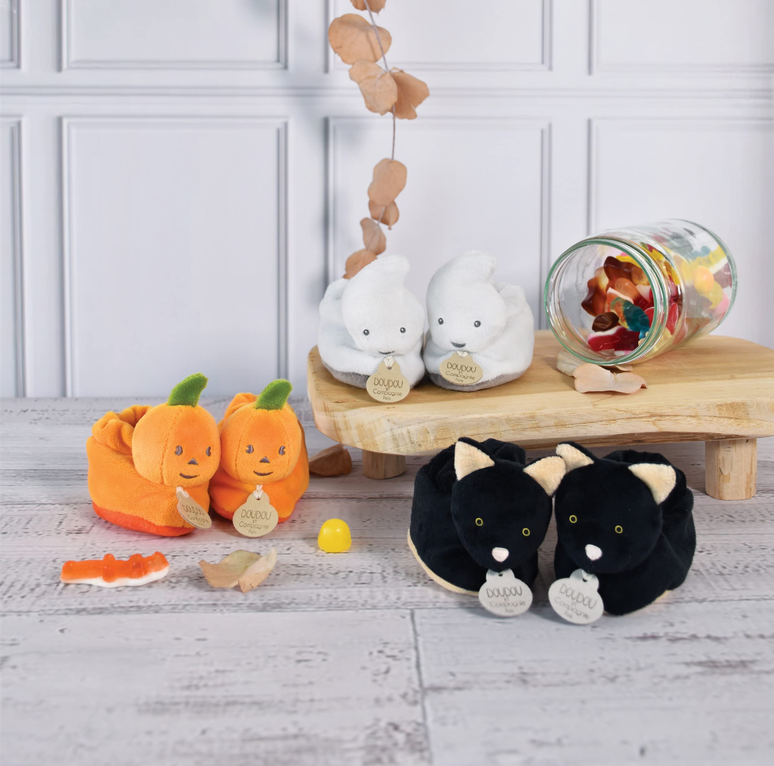 doudou-et-compagnie-chaussons-b-b-chat-noir-0-6-mois-dc3891 image 5