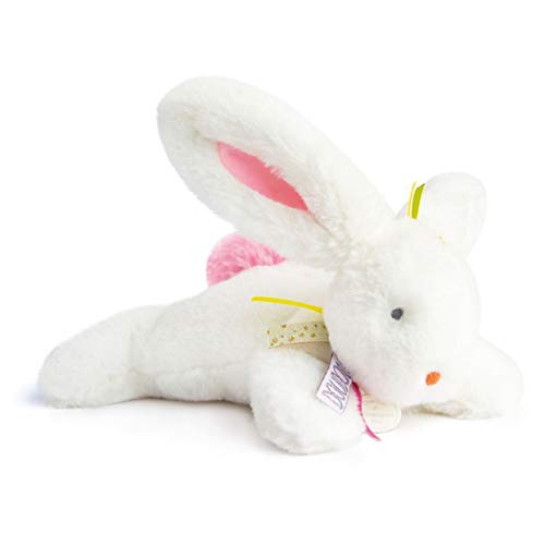 doudou-et-compagnie-lapin-doudou-p-querette-blanc-rose-21cm image 5