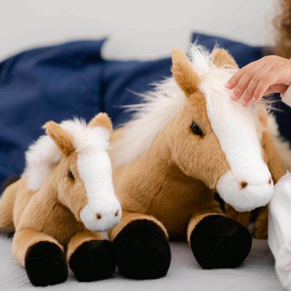 la-pelucherie-campagne-ferme-cheval-henri-peluche-petit-25-cm-alezan image 2