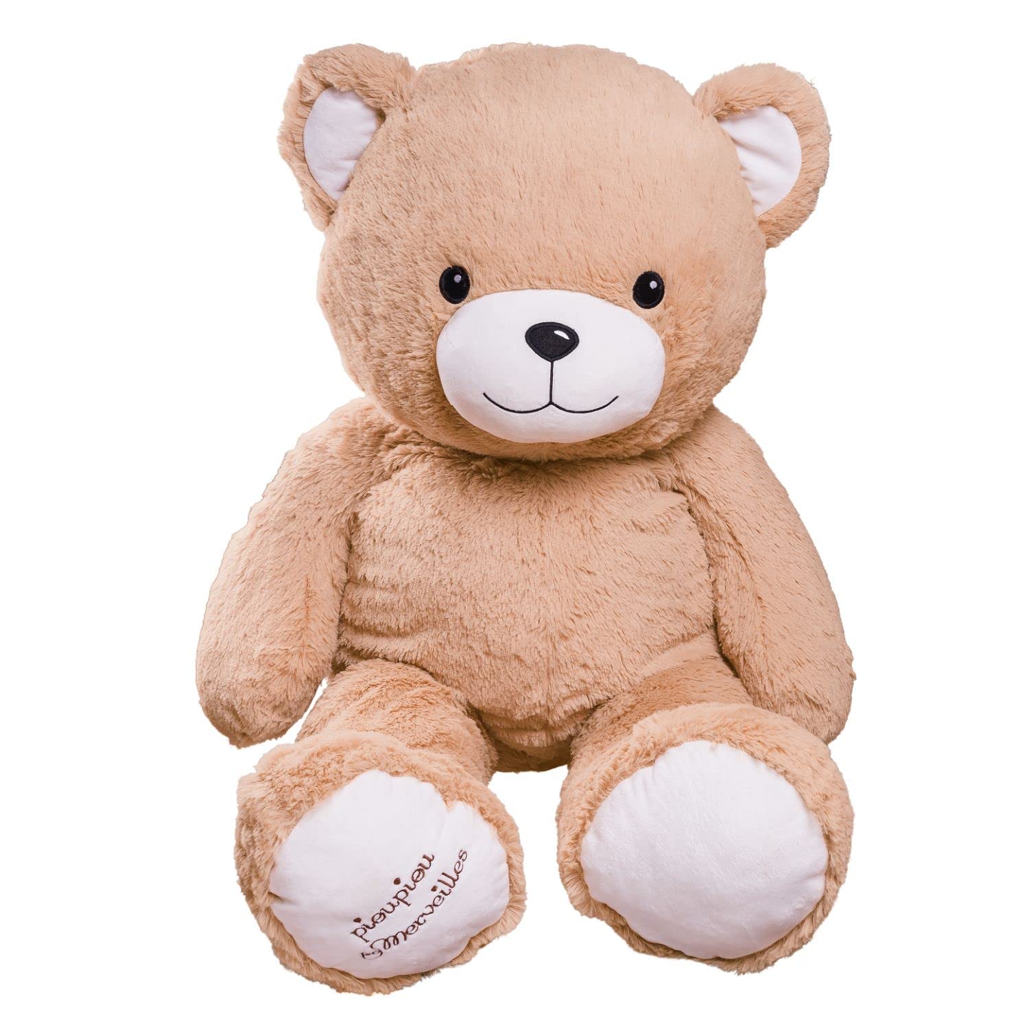 pioupiou-merveilles-gaston-peluche-g-ante-ours-beige-120-cm image 1