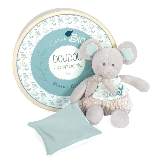 doudou-et-compagnie-les-botaniques-souris-doudou-coton-bio-22-cm image 1