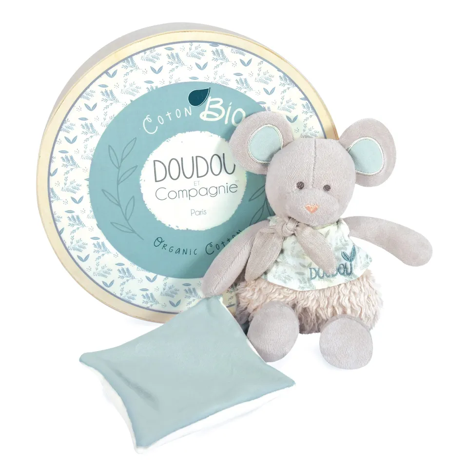 doudou-et-compagnie-les-botaniques-souris-doudou-coton-bio-22-cm image 1