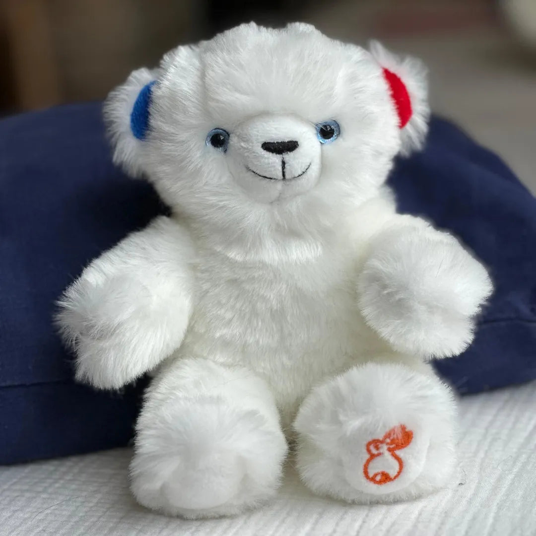 la-pelucherie-mile-cocorico-ours-peluche-mini-18-cm-bleu-blanc-rouge image 2