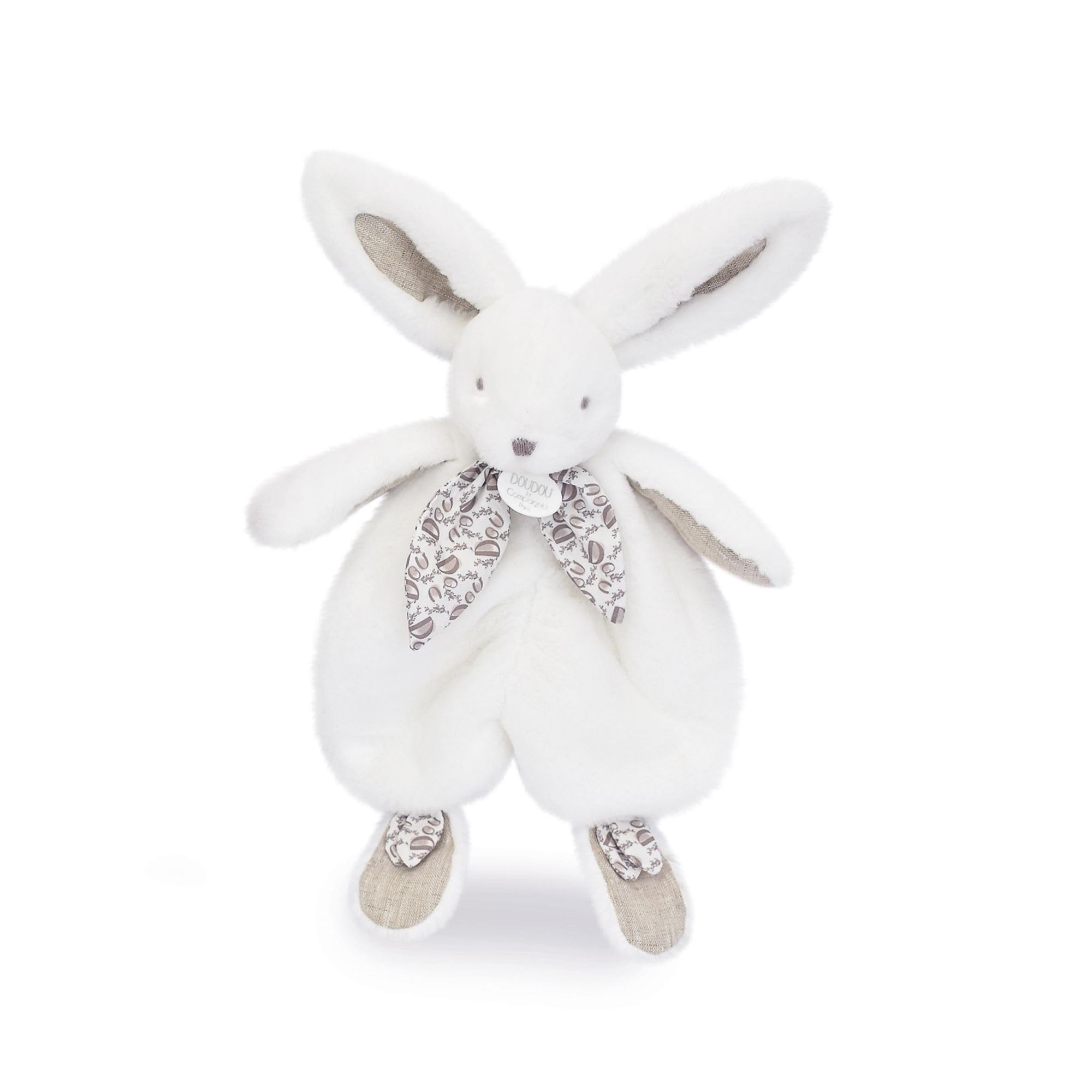 doudou-et-compagnie-lapin-doudou-plat-blanc-30-cm-foulard image 3