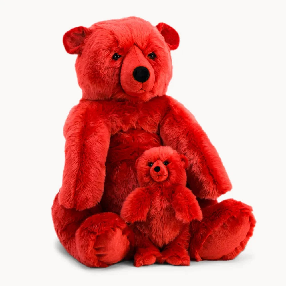 la-pelucherie-ours-jules-rouge-peluche-petit-35-cm-rouge image 4