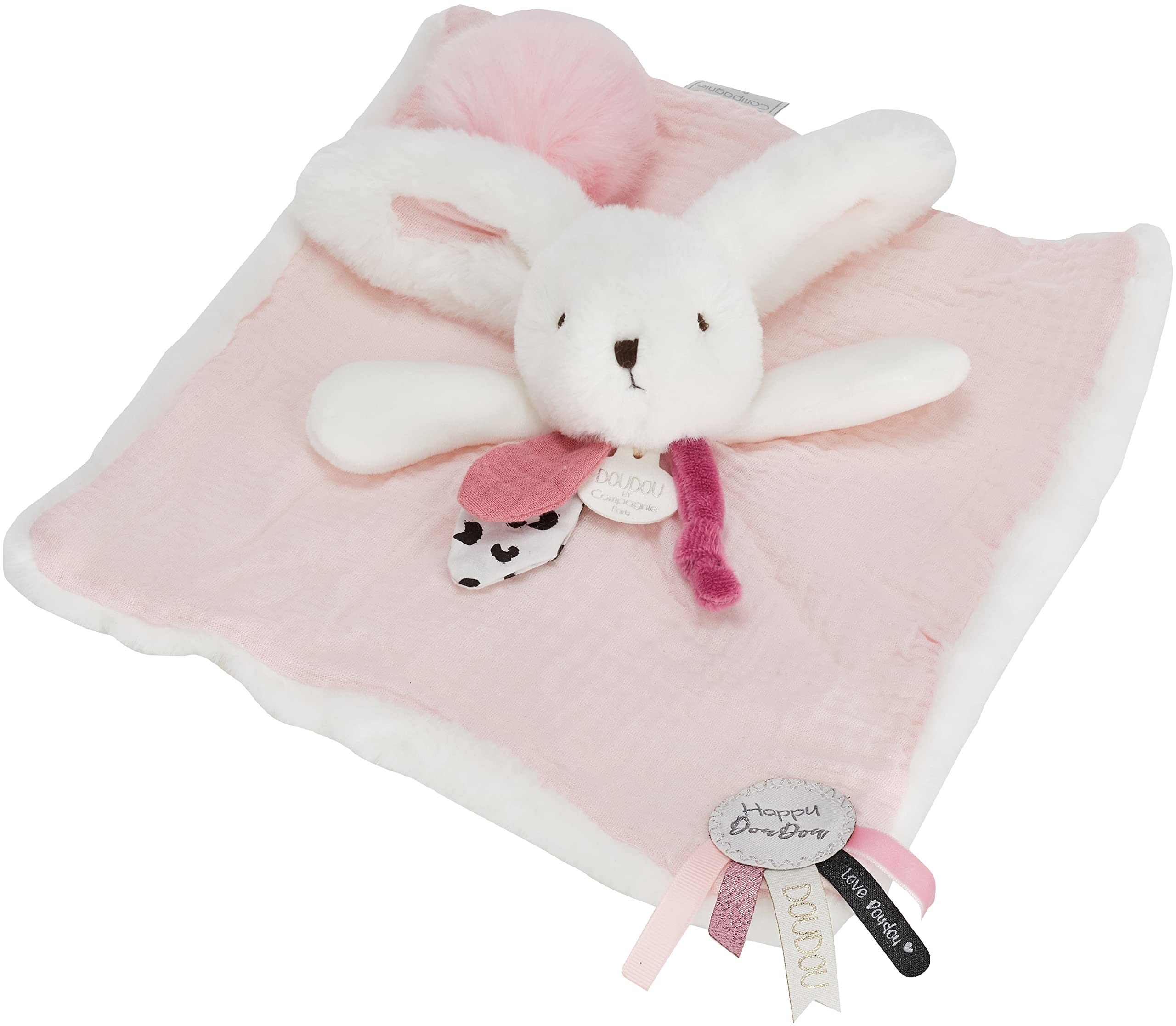 doudou-et-compagnie-happy-doudou-lapin-plat-gris-doudou-25-cm image 6