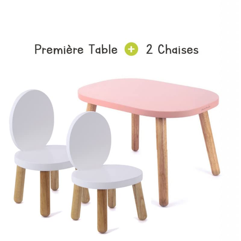 pioupiou-merveilles-ovaline-blanc-rose-table-et-chaises-1-4-ans image 2