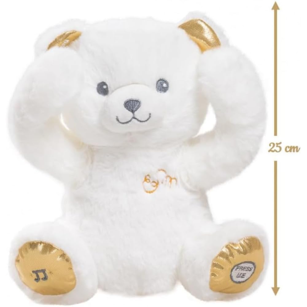 pioupiou-merveilles-gaston-peluche-musicale-coucou-25-cm-blanc-or image 3