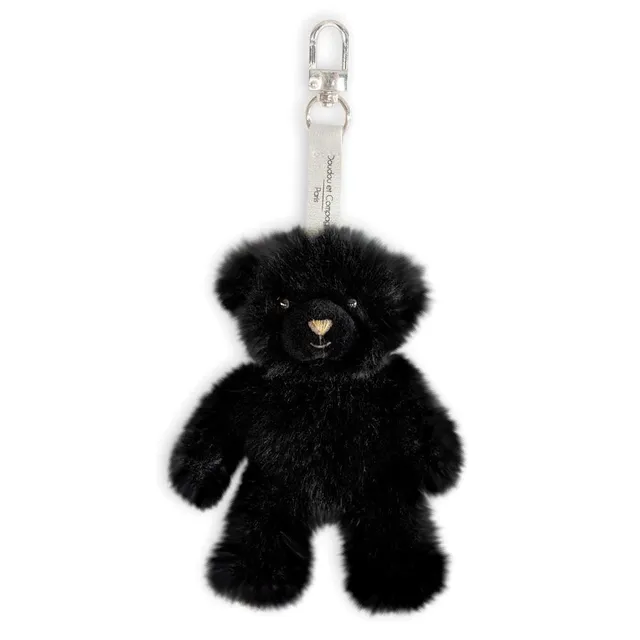 doudou-et-compagnie-porte-cl-s-peluche-ours-noir-15cm-ho2922 image 1