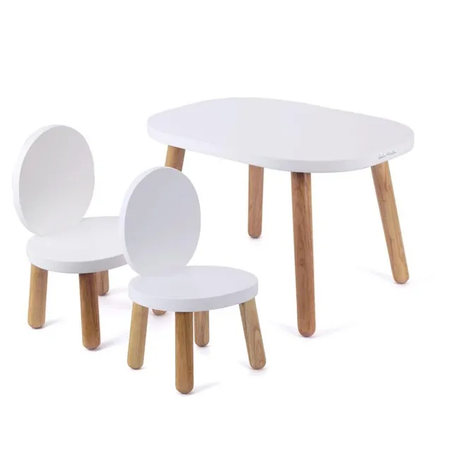 pioupiou-merveilles-ovaline-ensemble-table-2-chaises-blanc-1-4-ans image 1