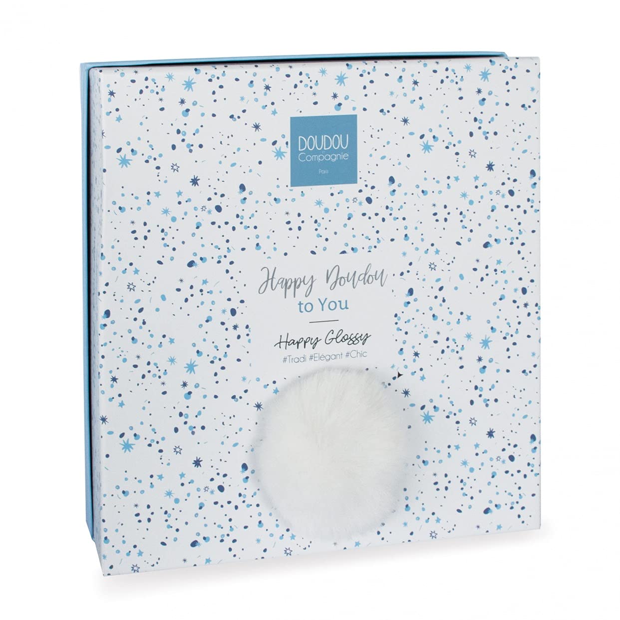 doudou-et-compagnie-happy-doudou-lapin-plat-gris-doudou-25-cm image 3
