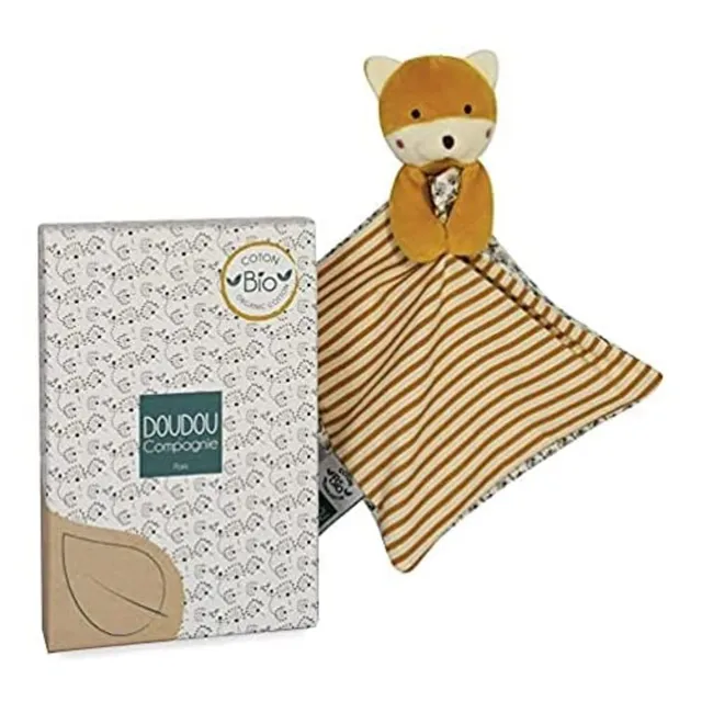 doudou-et-compagnie-bio-dc3841-doudou-plat-renard-20-cm image 1