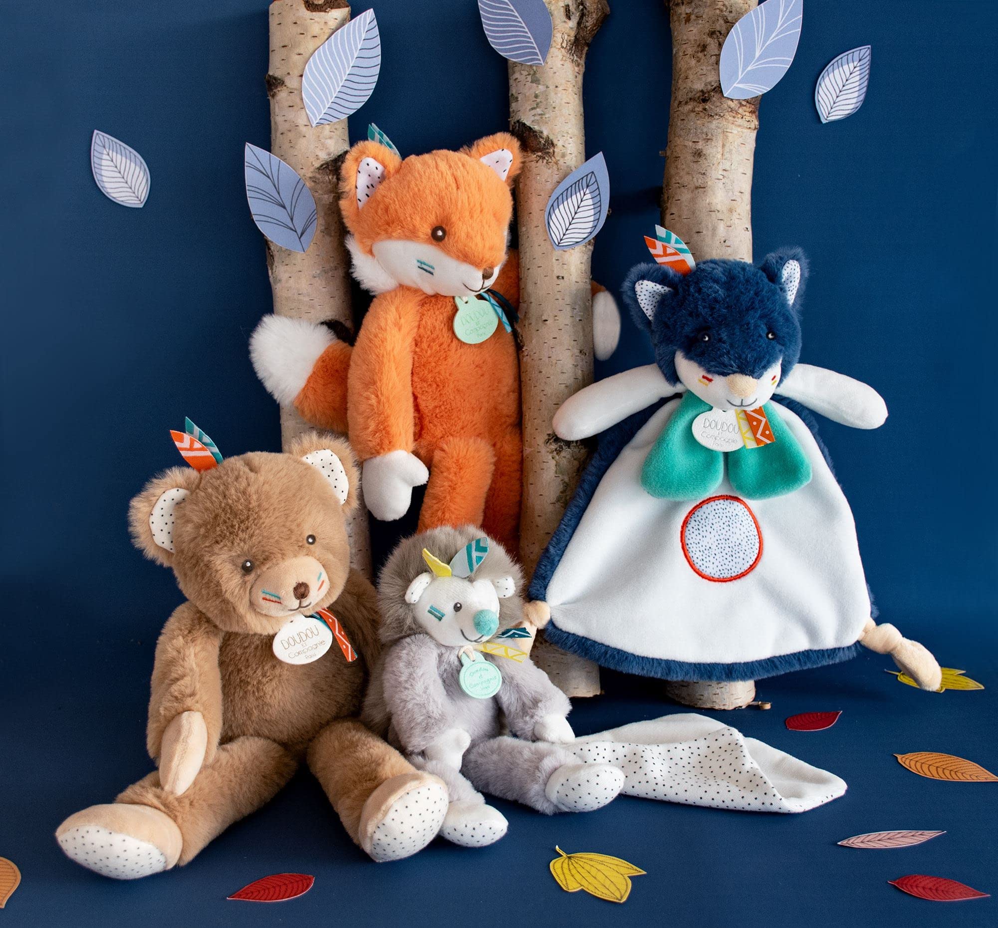 doudou-et-compagnie-doudou-plat-loup-tiwipi-bleu-23-cm-dc3640 image 4