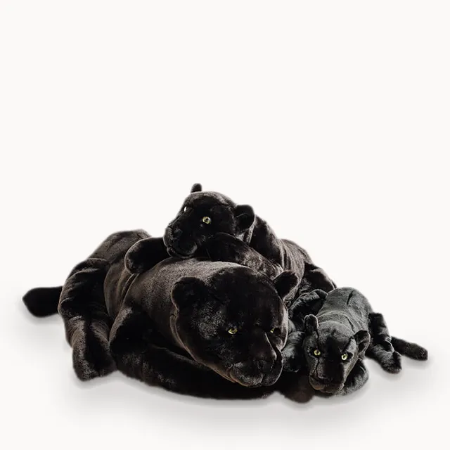 la-pelucherie-z-lie-panth-re-peluche-noire-30-cm-yeux-verts image 1