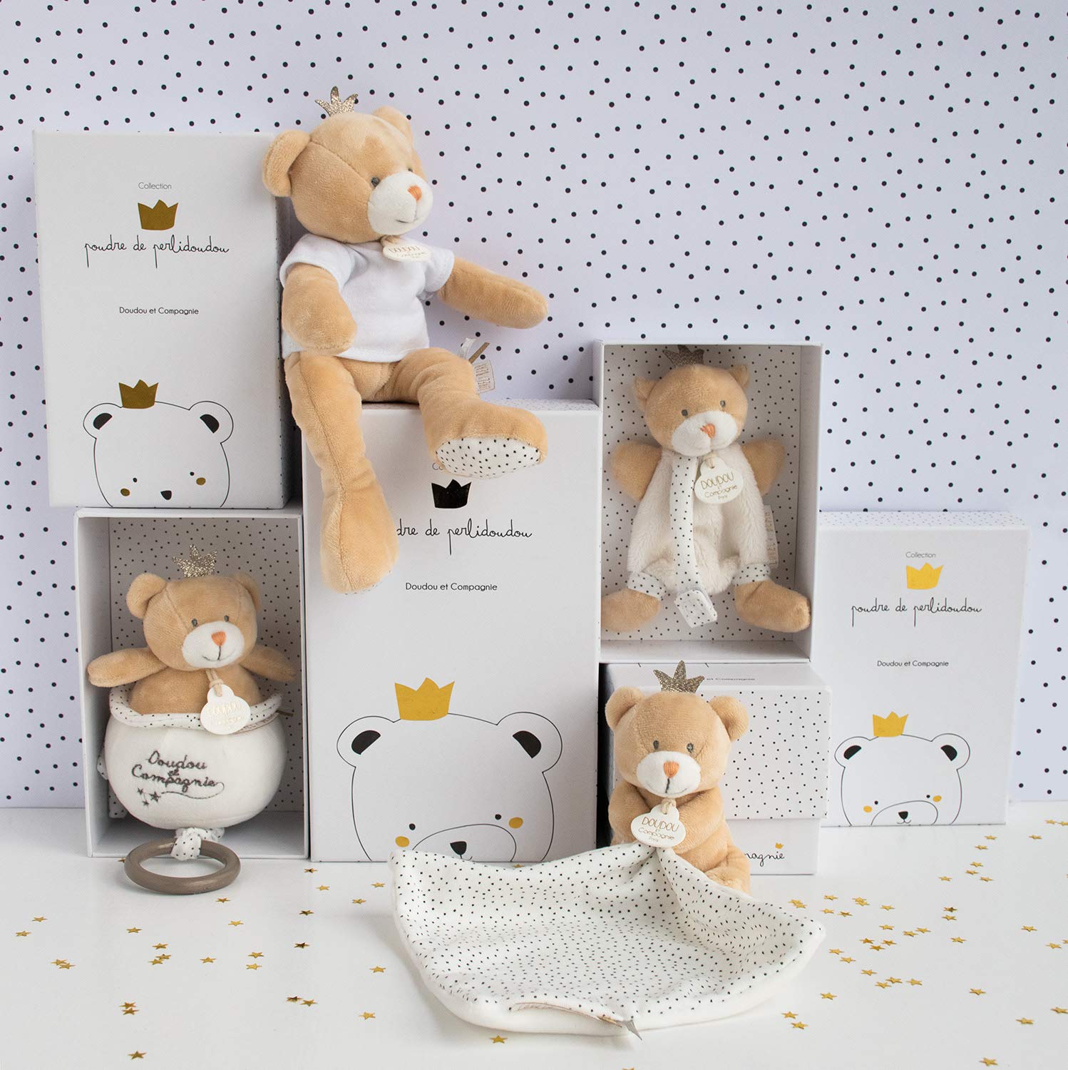 doudou-et-compagnie-petit-roi-ours-peluche-10-cm-avec-doudou image 5
