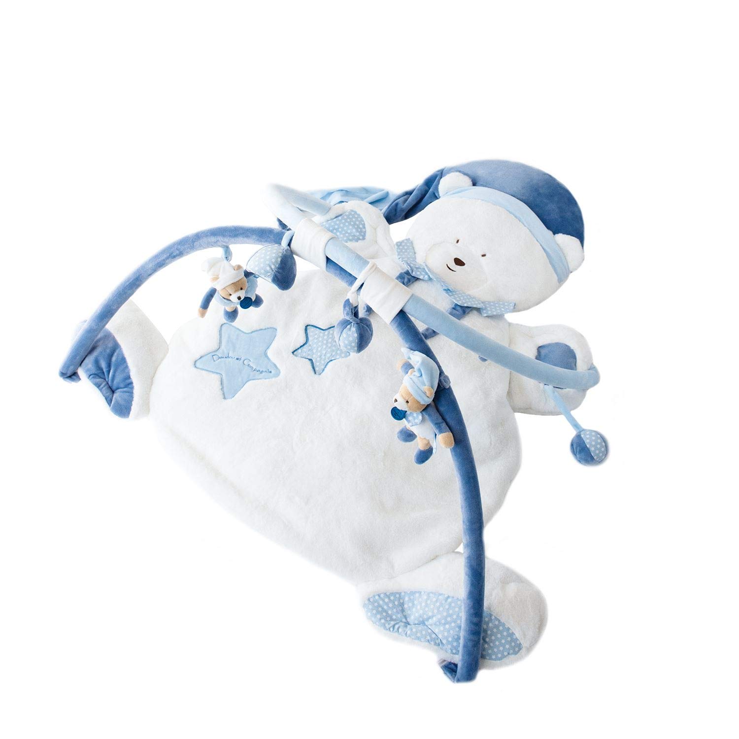 doudou-et-compagnie-dc2721-tapis-veil-ours-bleu-100x80 image 1
