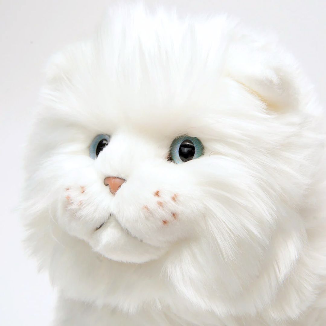 la-pelucherie-oscar-peluche-chat-moyen-assis-30-cm-blanc image 2