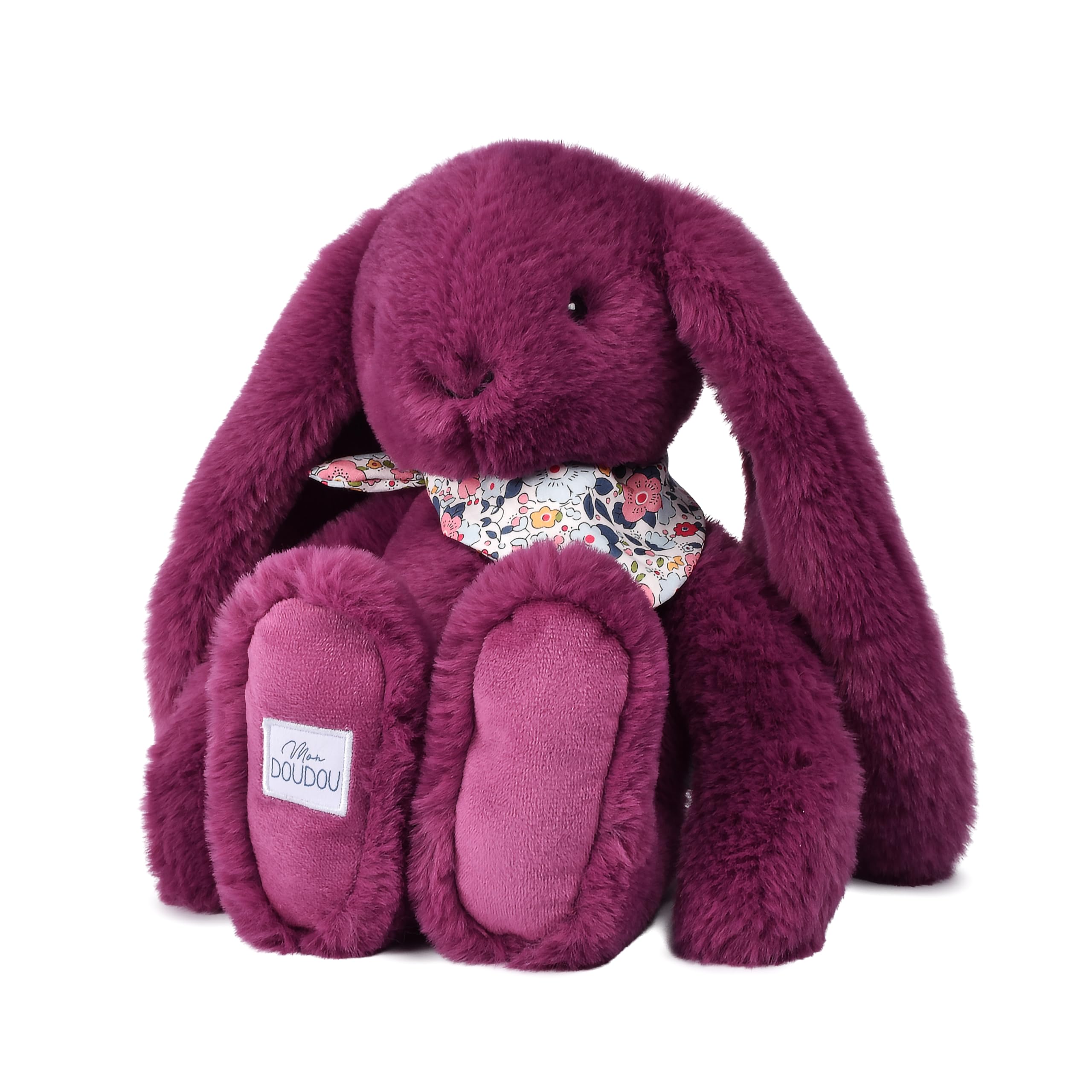 doudou-et-compagnie-fleurette-dc4705-doudou-lapin-prune-35-cm image 1