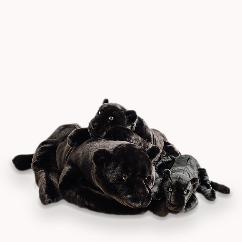 la-pelucherie-z-lie-panth-re-peluche-noire-30-cm-yeux-verts image 1