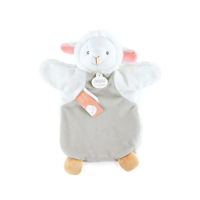 doudou-et-compagnie-marionnette-agneau-blanc-dc4007-peluche image 1