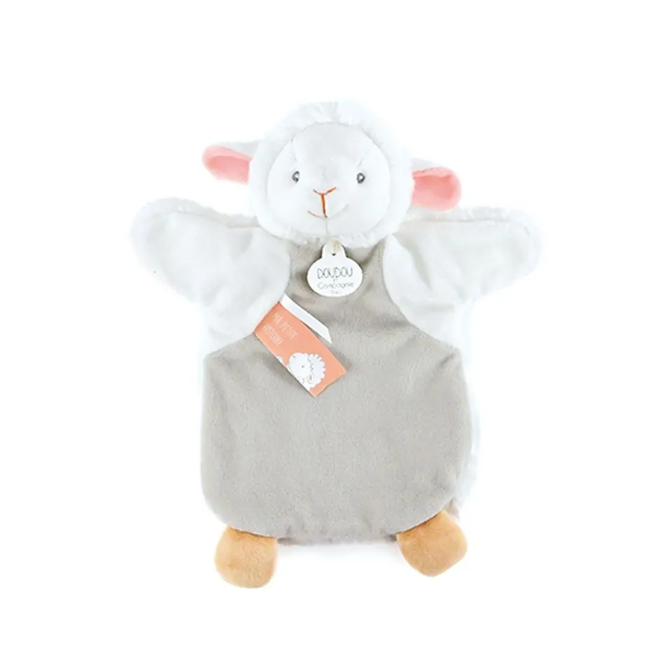 doudou-et-compagnie-marionnette-agneau-blanc-dc4007-peluche image 1