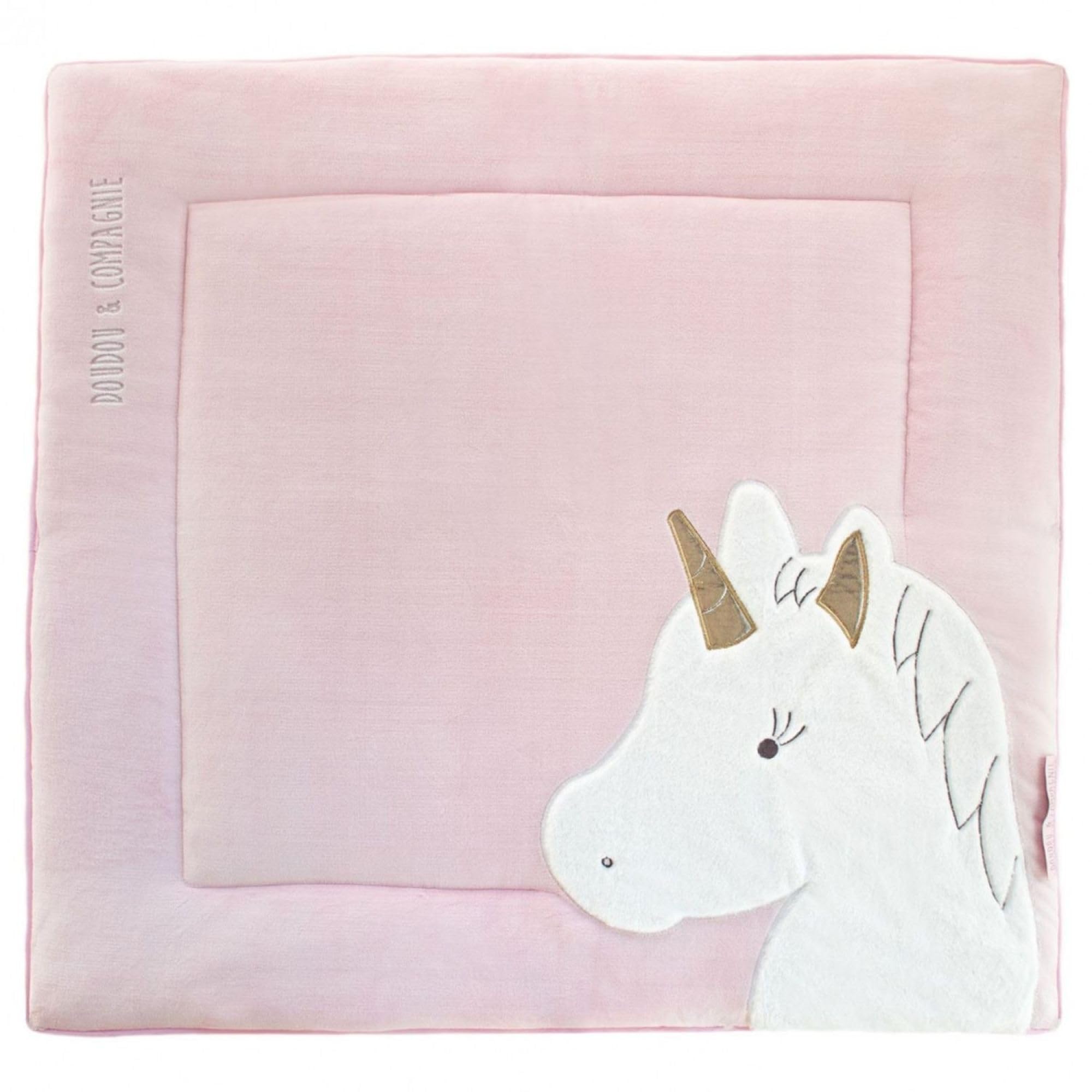 doudou-et-compagnie-les-tapis-licorne-rose-tapis-veil-100x100-cm image 1