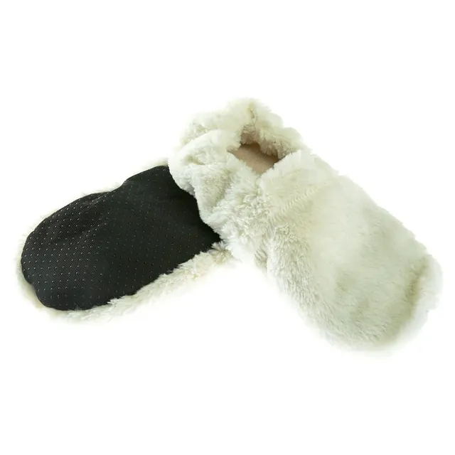 pelucho-chaussons-chauffants-bouillotte-s-che-beiges-bl-lavande image 1