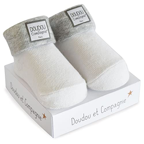 doudou-et-compagnie-chaussons-b-b-chaussettes-naissance-gris-coton image 7