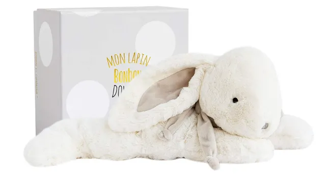 doudou-et-compagnie-lapin-bonbon-75-cm-doudou-lapin-taupe-1249 image 1