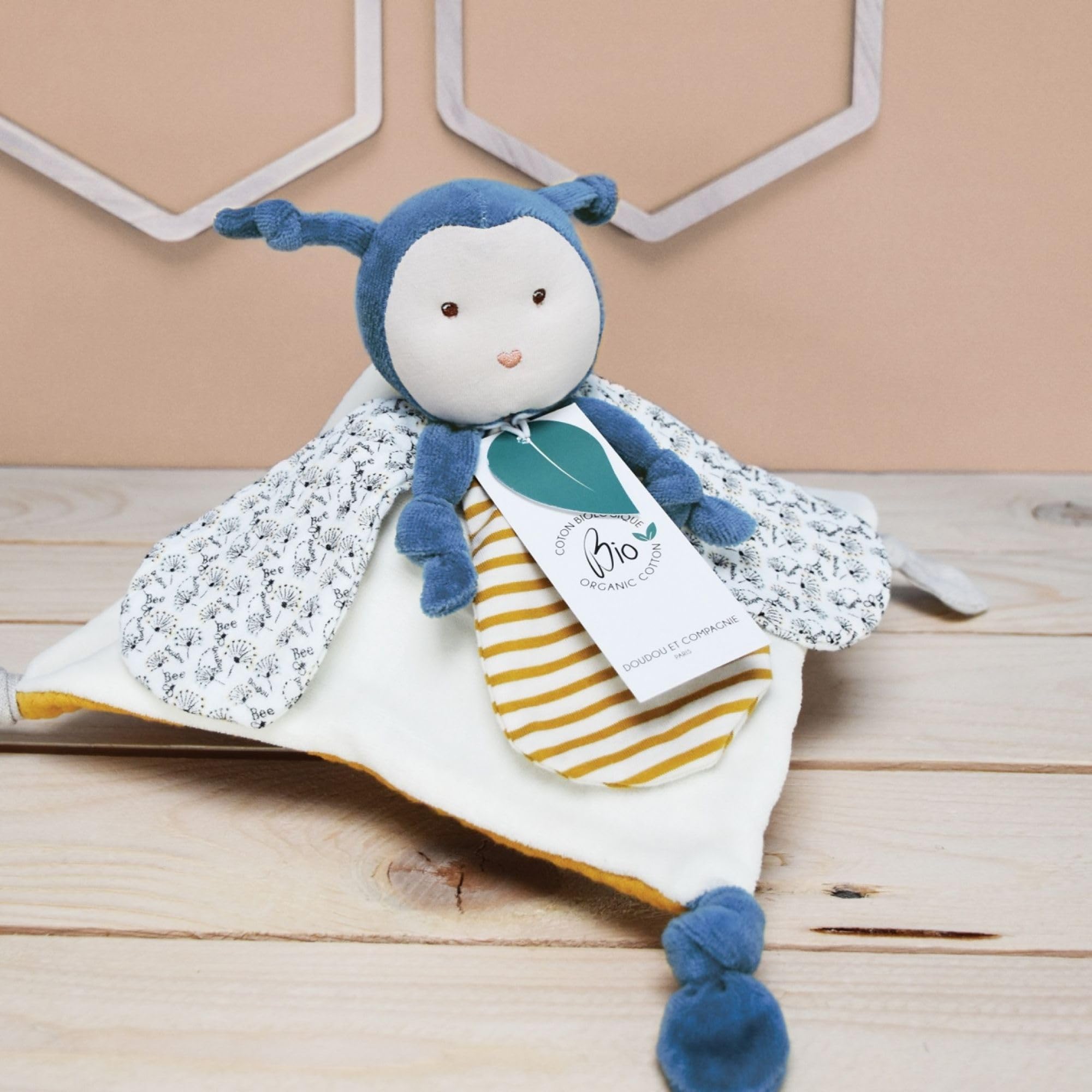 doudou-et-compagnie-coton-bio-dc3843-doudou-plat-abeille-25-cm image 8
